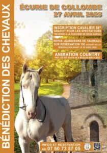 Affiche de la Bénédiction à Brue-Auriac avec les Ecuries de Collombe